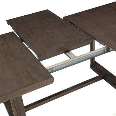 Dark Oak Trestle Dining Table with Leaf