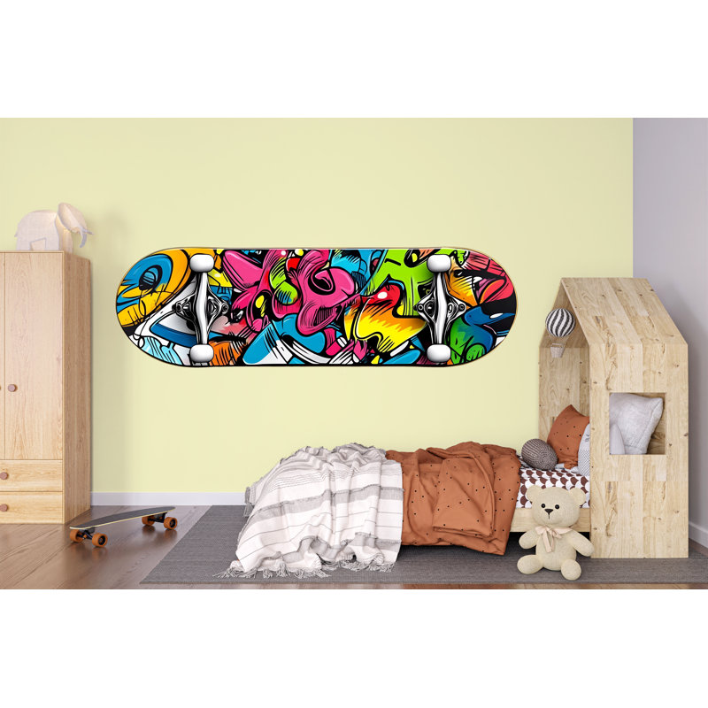 Graffiti, art de planche à roulettes, décoration murale de skate pour enfants, impression d'art de rue coloré 440Mv