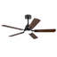 Ventilateur de plafond intelligent d'intérieur / extérieur avec lumière, 6 pales noir / noyer à double finition, télécommande, DEL à intensité variable, moteur à courant continu silencieux à 6 vitesses, réversible-1899264154