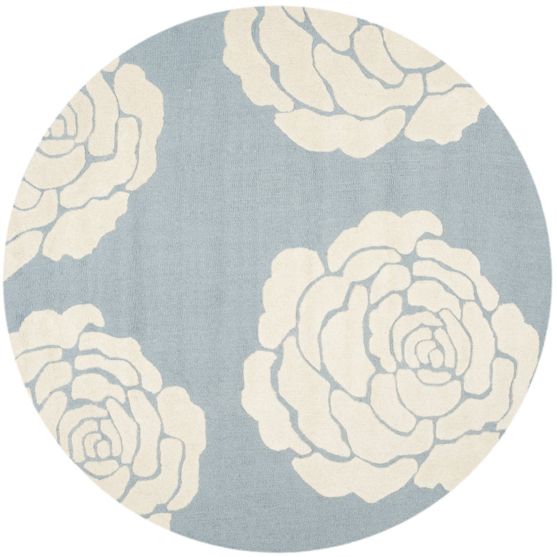 Cannen Hand Tufted Wool Floral Rug, Round 6'