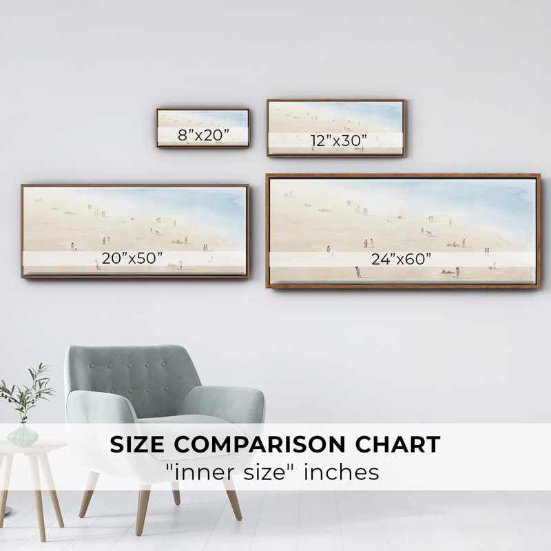 Beach Goers III- Framed Canvas, 20" H x 50" W