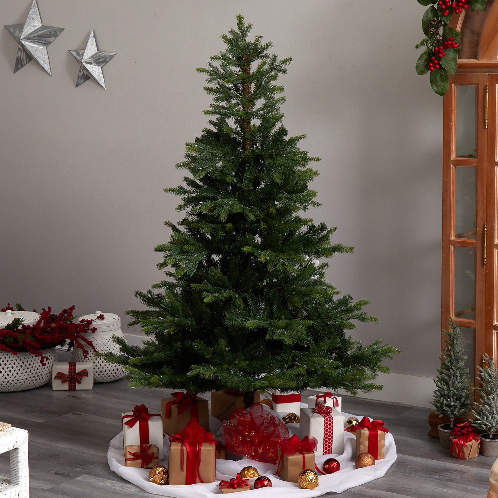 Lighted Artificial Christmas Tree, 6' H