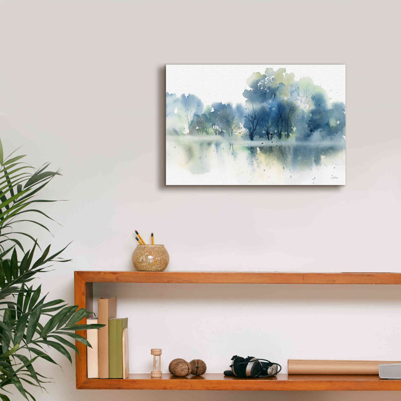 «Blue Pond Reflections» par Katrina Pete, estampe numérique sur toile, H 12 po x l 18 po x P 0,75 po