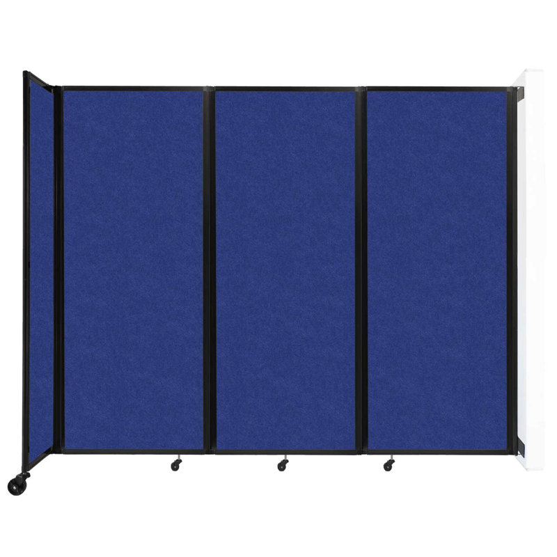 11 - Cloison pliante à panneaux, 3, Bleu, H 82 po x l 102 po x P 12 po