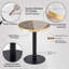 Petite table de salle à manger moderne, table de salle à manger ronde de 23,6 po avec bordure en acier inoxydable, base en métal robuste, table de cuisine peu encombrante pour appartement, coin repas et salle à manger-130030588