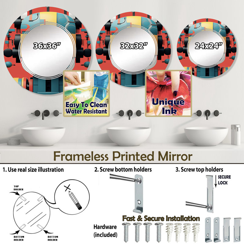 Quatrain Circle Mirror, 24" x 24"