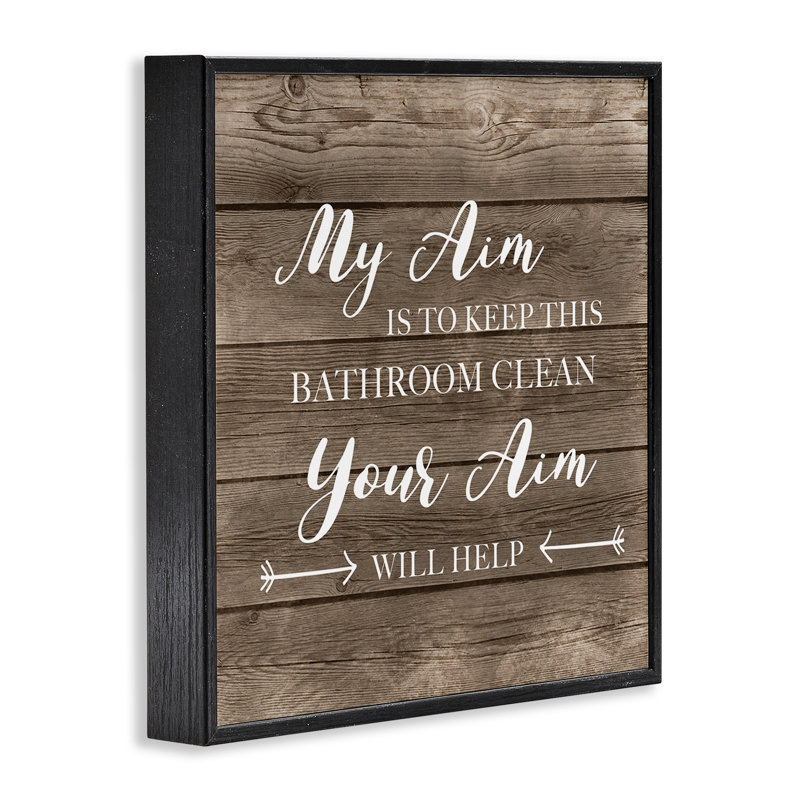 Votre but Propreté de la toilette Conceptions CAO amusantes, Giclée encadrée noir minuit, H 24 po x l 24 po