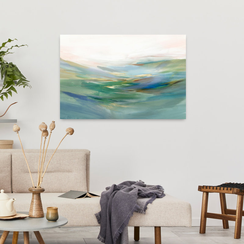 «Gentle Waves Of Morning Mist Abstract Contemporary Landscape Nature», art mural, H 24 po x l 36 po