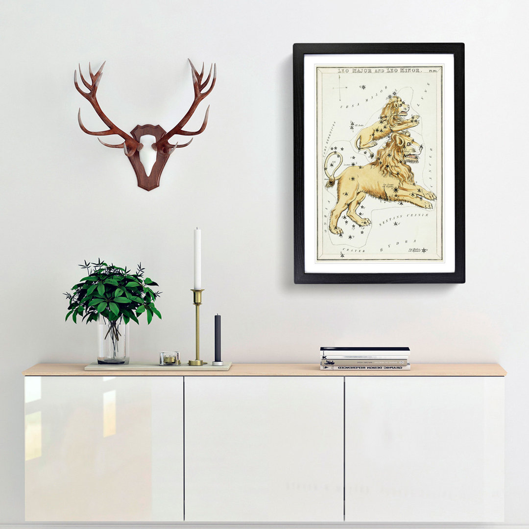 Astronomical Zodiac Chart Of The Leo Constellation - Single Picture Frame Painting