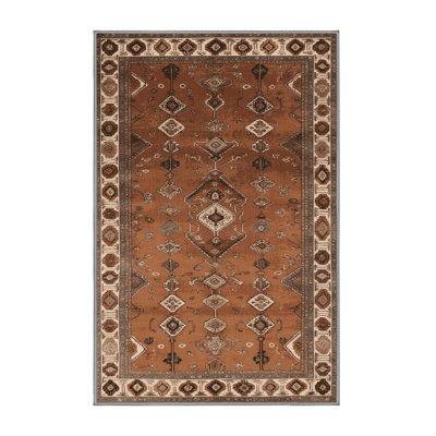 Machine Washable Persian Brown Area Rug