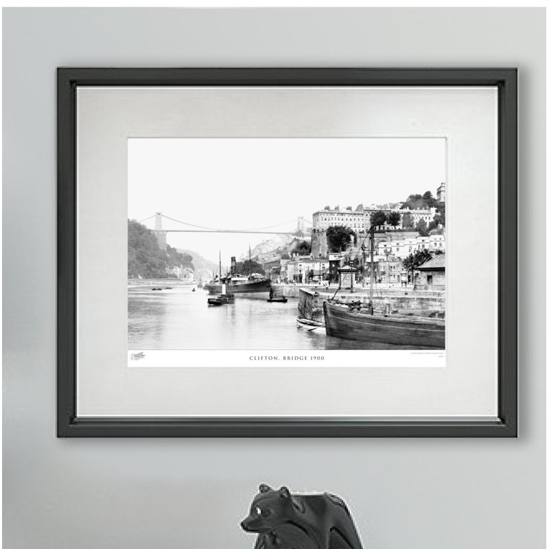 Clifton, Bridge 1900 - Single Picture Frame Print, 40cm H X 50cm W x 2cm D