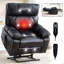 Grand fauteuil inclinable électrique à massage à double moteur à position infinie jusqu'à 350 LBS de Black Heataire-818024095