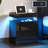 Modern LED Light Nightstand with Charging Station & 2 Drawers-1021746792