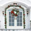 Guirlande de Noël, guirlande lumineuse de Noël de 30 pouces pour porte d'entrée avec baies, guirlande décorative avec 40 lumières DEL