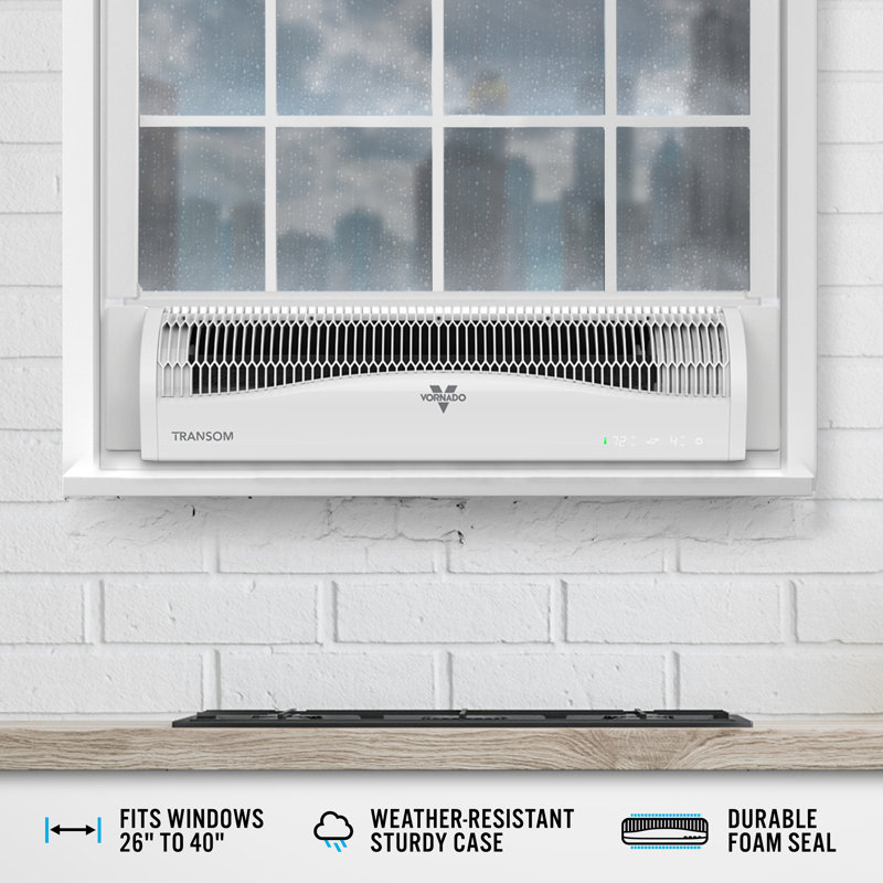 Vornado TRANSOM Window Fan with Reversible Exhaust Mode, White