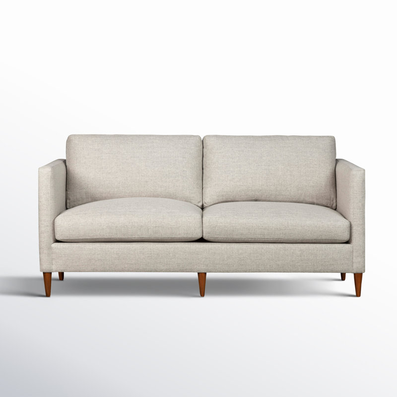 Clifford Upholstered Custom Studio Sofa, Bella Ink Blue Performance Velvet