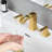 Gold Basin Mixer Faucet, 8 Inch Widespread With Deck-Mounted And Handle Solid Brass Bathroom Sink Tap In Gold, Double Lever Side