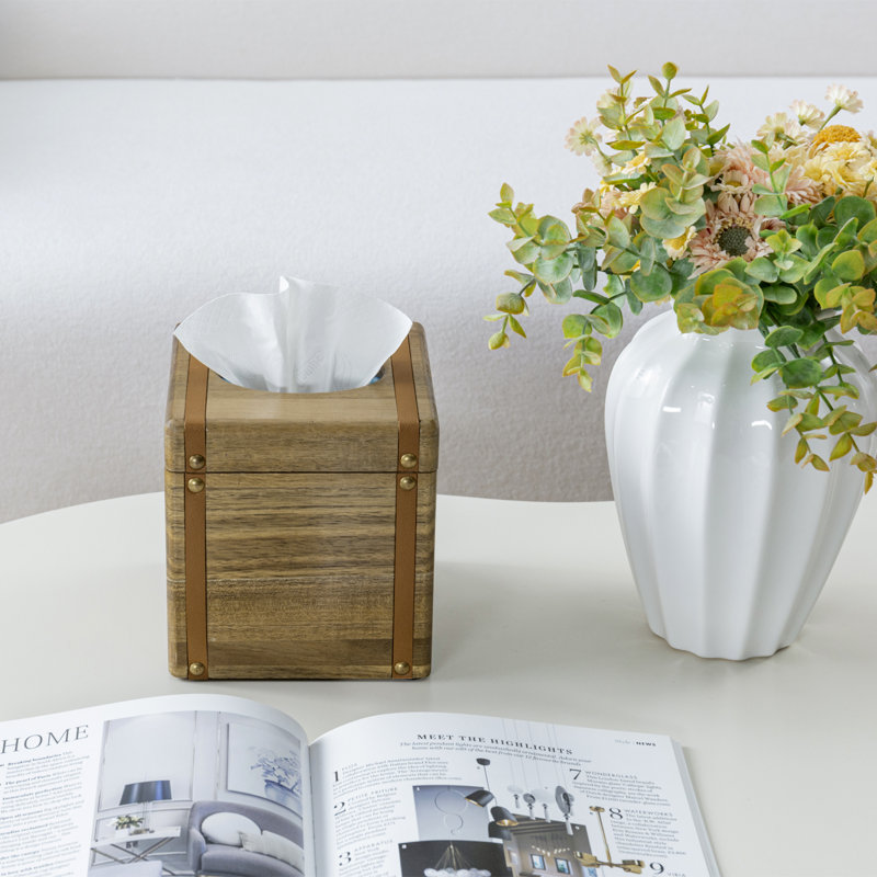 Couvre-boîte de papier hygiénique en acacia