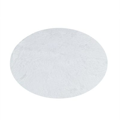 Cataldo White Round Rug For Bedroom,Fluffy Circle Rug 51 Inches Diameter For Kids Room,Furry Carpet For Teen's Room,Shaggy Circular Rug For Nursery Ro -  Gemma Violet, BC199E3E7B764719B7B9724D44466535