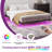 Floating Metal Bed Frame with LED Lights and Charging Station-297785502