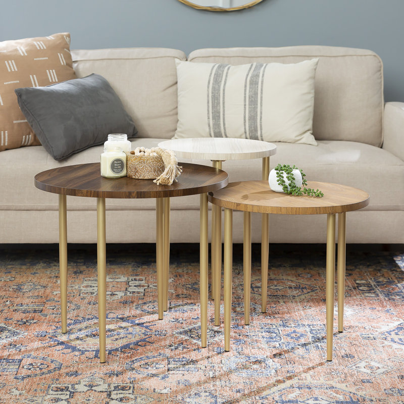 Schmid Nesting Coffee Table, Goldtone