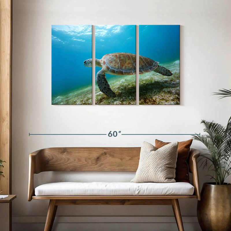 Brampt Hawksbill Turtle In Motion, 28" H x 45" W