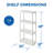 Gracious Living 4 Shelf Fixed Height Solid Light Duty Home Storage Unit