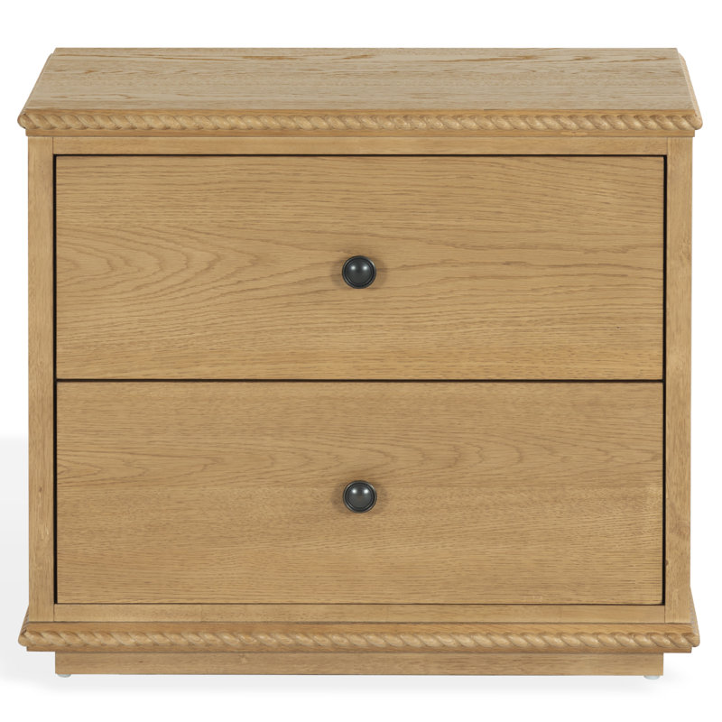 Octavian Rope Detail Nightstand, Brown Oak
