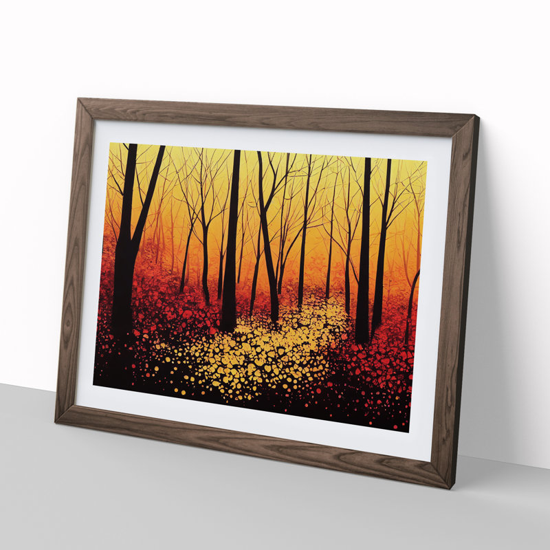 Warm Autumn Forest Vol.5 - Single Picture Frame Print, Walnut Framed, 25cm H x 34cm W x 2cm D