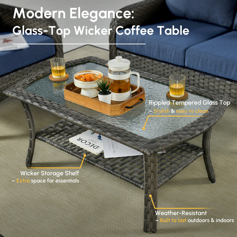 5-piece Outdoor Patio Furniture Set With Swivel Chairs & Coffee Table – Rattan Conversation Set For Front Porch, Backyard, And Deck