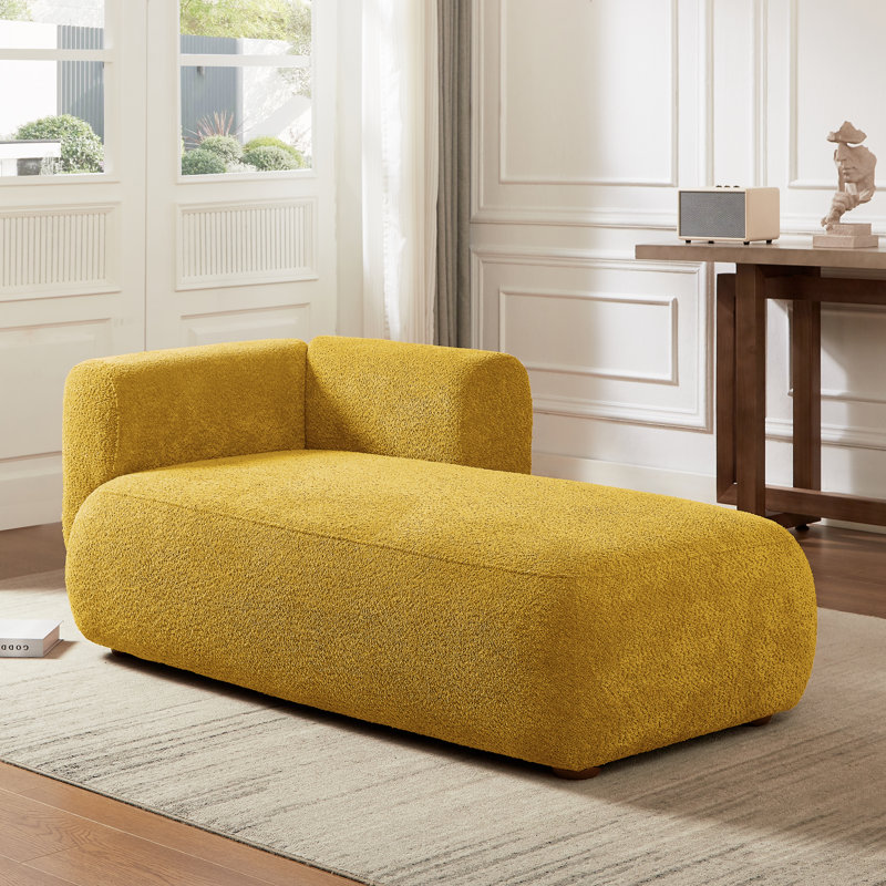 Chaise longue rembourrée Christinia, Jaune, Orienté à droite