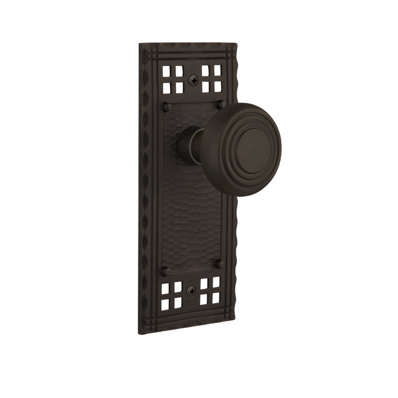 Craftsman Plate with Deco Door Knob, Oil-Rubbed Bronze, 2 3/8