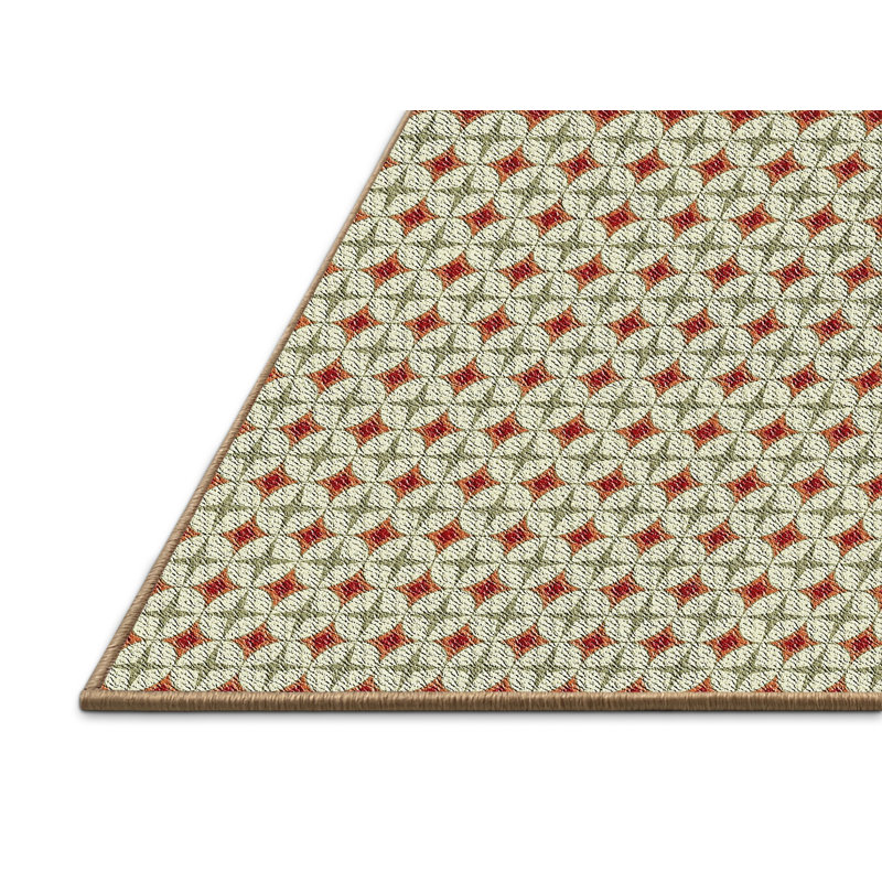 Tapis brun clair/ivoire à motifs, Rectangle 5 pi x 7 pi