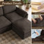 Canapé modulaire moelleux en forme de L en bois massif avec repose-pieds Plush-761176604