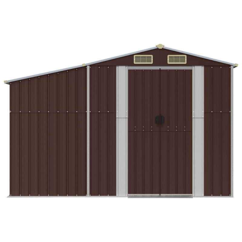 Brason Garden Shed 277x192.5x179 cm Galvanised Steel, Brown