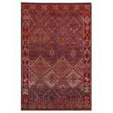 Vintage Mid Century Tribal Geometric Design Purple Moroccan Berber Carpet