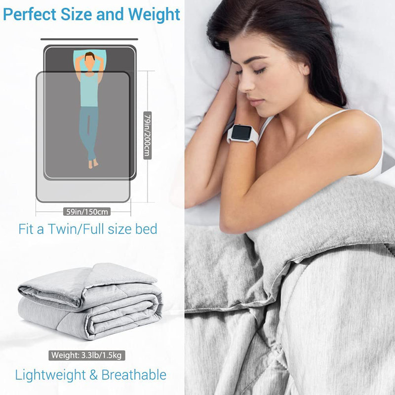 Quilted Throw Blanket, Gray, 59" W x 79" L