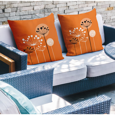 Floral Outdoor Reversible Throw Pillow