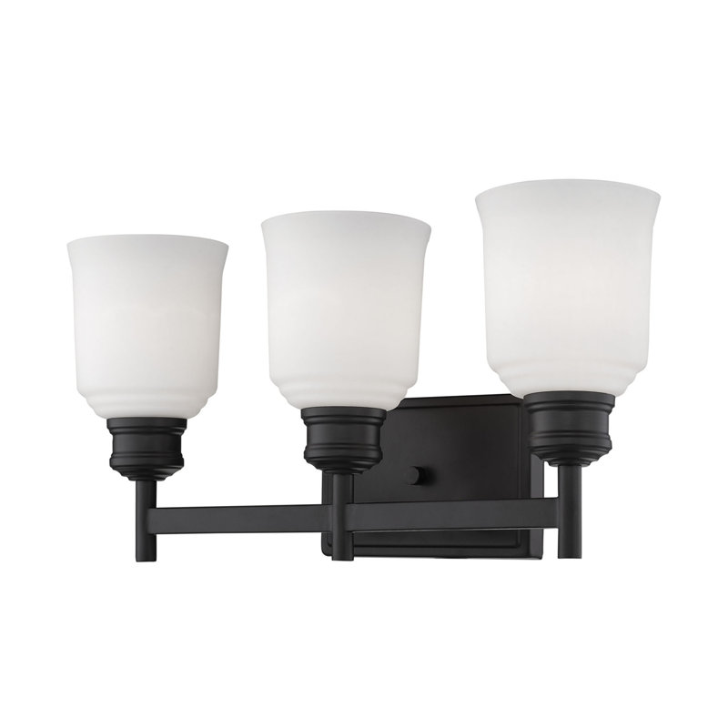 Éclairage pour salle de bain 3 lumières à intensité variable Alayanna, Noir mat