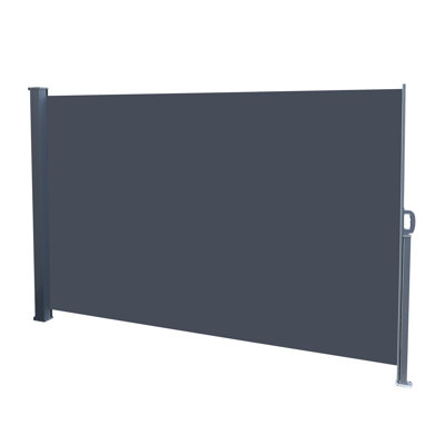 Winado 118'' W Fabric Gray Cover Retractable Side Awning