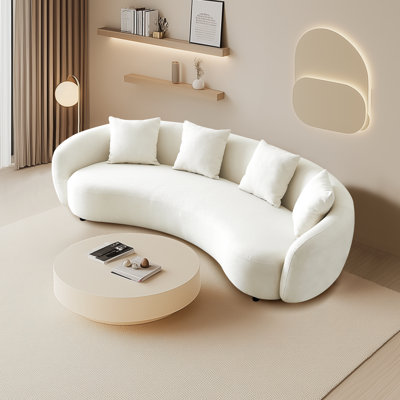 Causeuse en molleton à 101 places 101,57 po - structure en bois massif capacité de 1000 lb, 4 coussins décoratifs gratuits et coussins amovibles pour les salons familiaux