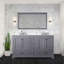 Meuble-lavabo simple gris foncé 48 po X P 22 po D, avec plateau en marbre de culture-117843996