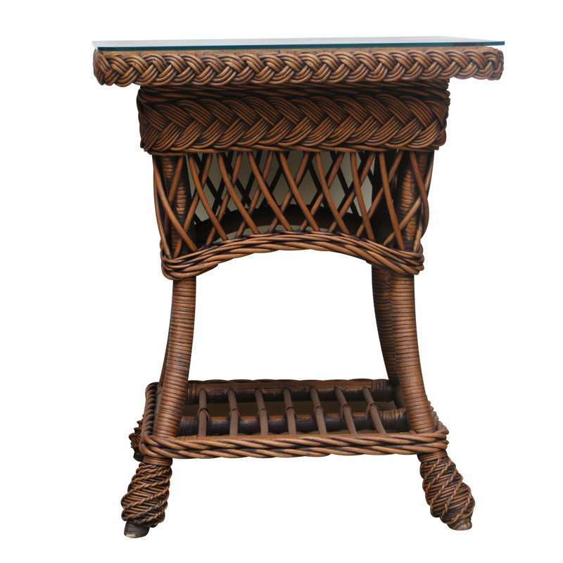 Table de bout en verre avec rangement Miamisburg