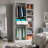 Freestanding Closet System,  Stand-Alone Wardrobe With 6 Open Shelves,74.8'' Heigh Closetwith 1 Wood Drawers, Wood Walk-In Closet With 2 Hanging Rod