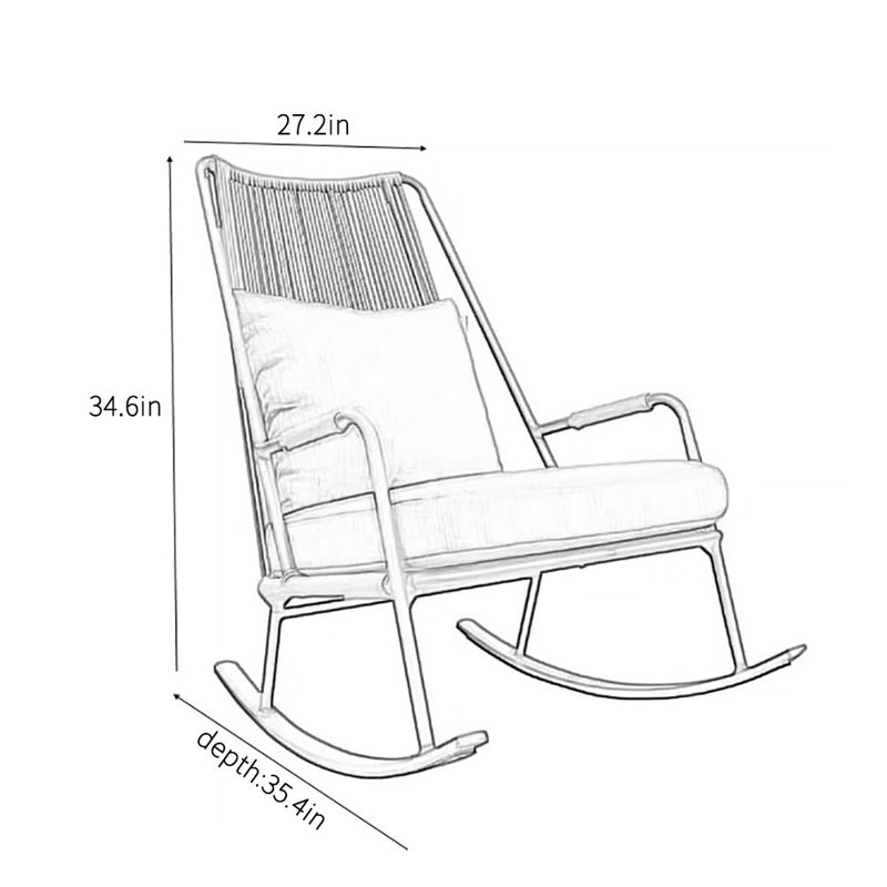 Chaise berçante simple en métal Casual Modern