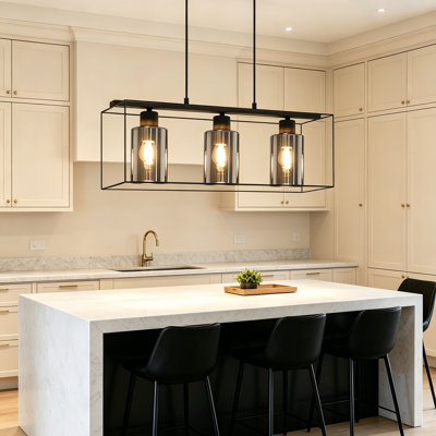 3 - Light Black Kitchen Island Pendant