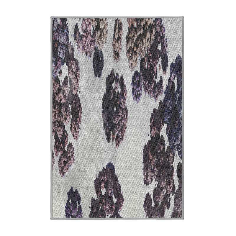 Tapis violet/gris tissé à la machine, Rectangle 7 pi x 10 pi