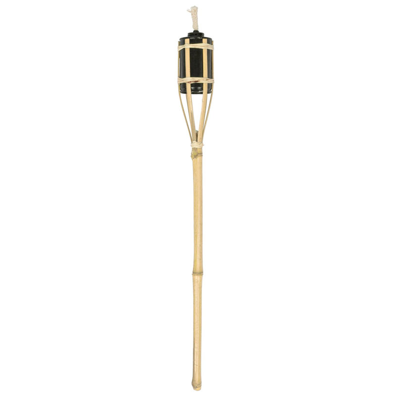 Bamboo Garden Pathway Fire Tiki Torches, Brown, 60cm H x 6cm W x 6cm D