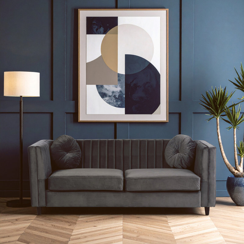 Lia Velvet Sofa, Grey