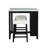 Transitional Bar Table Set With Upholstered Tufted Stools And USB Ports,Set Of 3